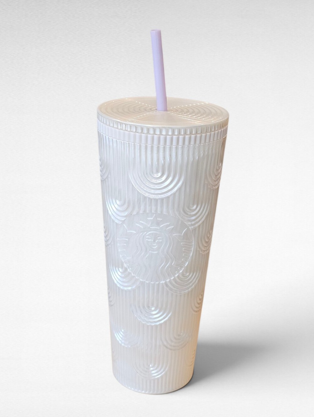 Starbucks Pearl White Siren Mermaid Scales Cold Tumbler with Straw 2022 24oz